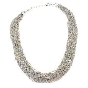 Dark silver metal necklace